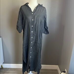 Gray Button-Up Shirt dress